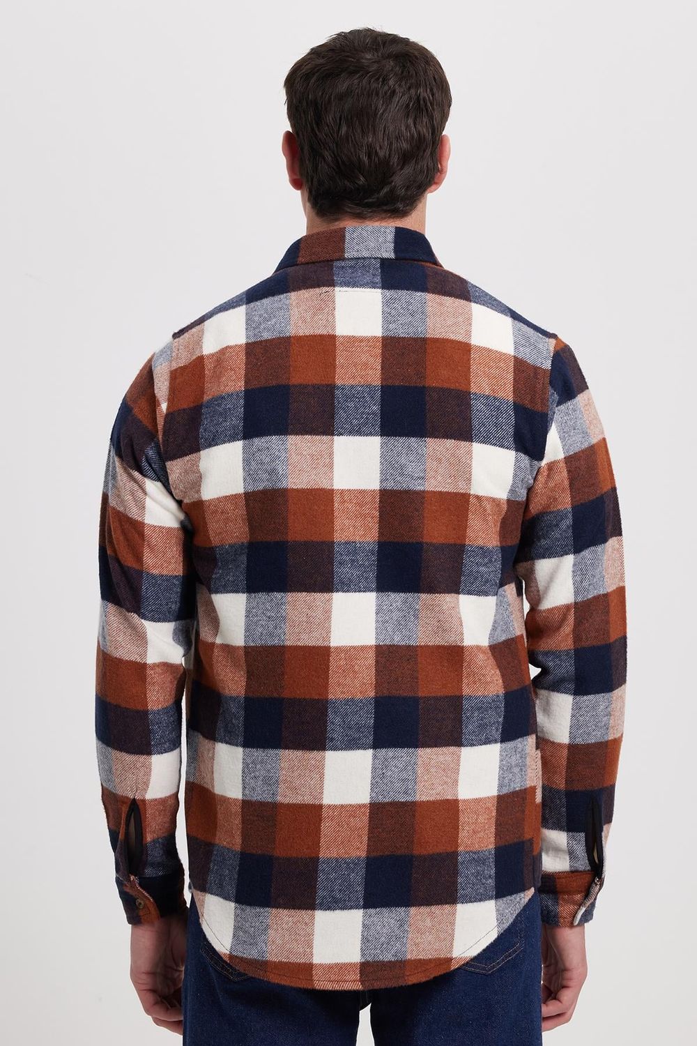 Erkek Slim Fit Dar Kesim Kareli Kışlık Oduncu Gömlek