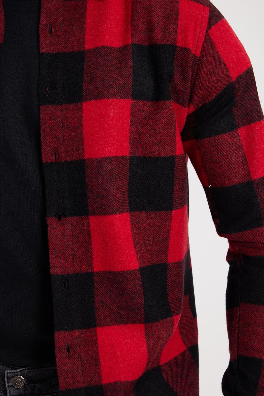 Erkek Slim Fit Dar Kesim Kareli Kışlık Oduncu Gömlek