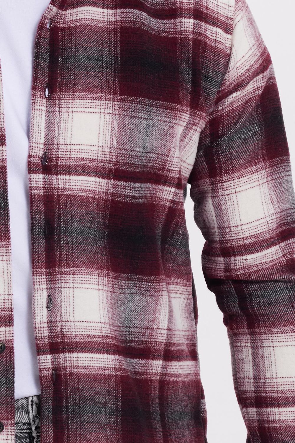 Erkek Slim Fit Dar Kesim Kareli Kışlık Oduncu Gömlek