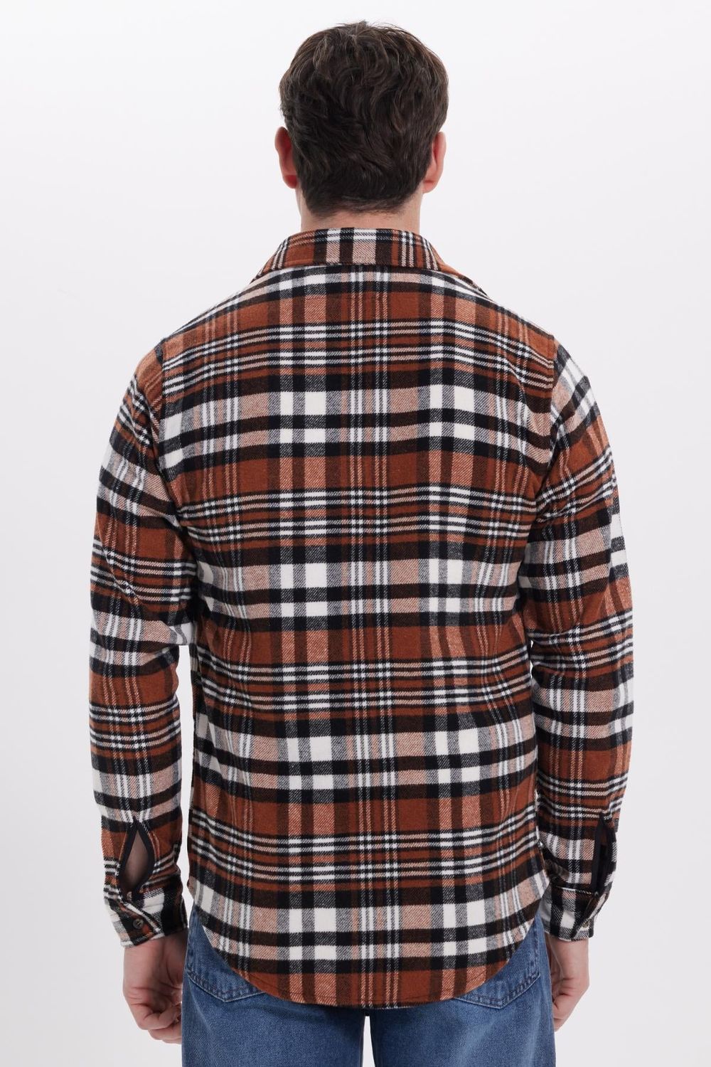 Erkek Slim Fit Dar Kesim Kareli Kışlık Oduncu Gömlek