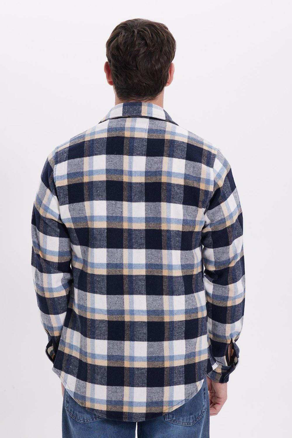 Erkek Slim Fit Dar Kesim Kareli Kışlık Oduncu Gömlek