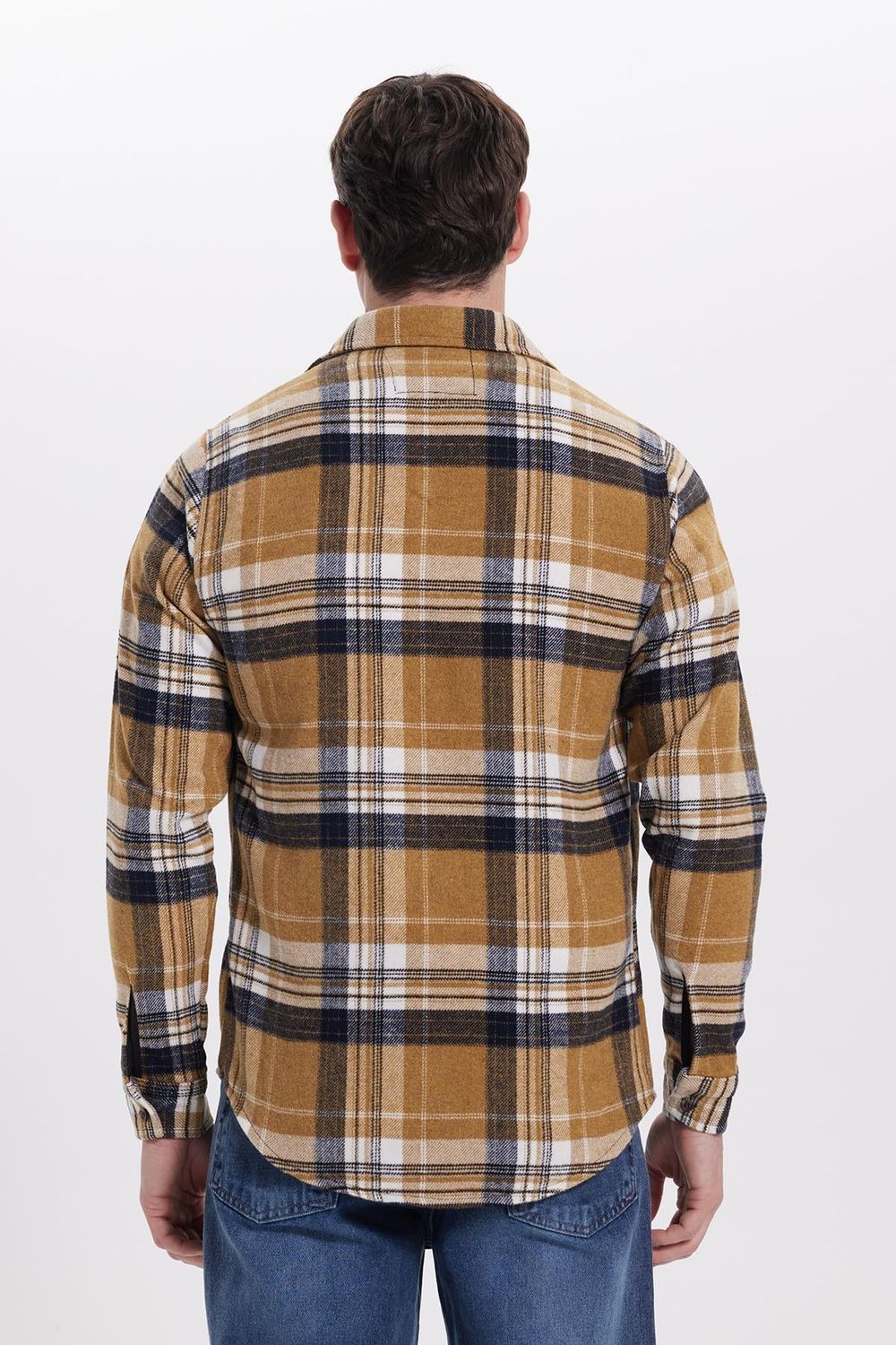 Erkek Slim Fit Dar Kesim Kareli Kışlık Oduncu Gömlek