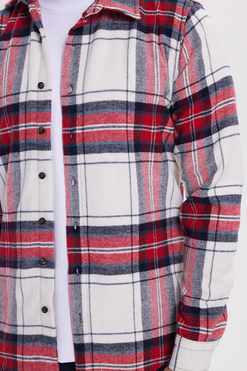 Erkek Slim Fit Dar Kesim Kareli Kışlık Oduncu Gömlek