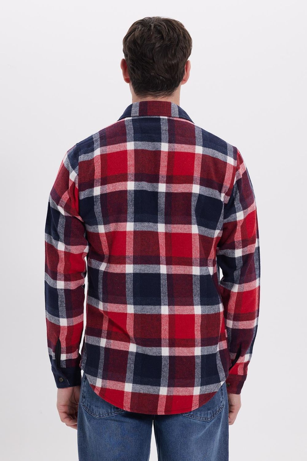 Erkek Slim Fit Dar Kesim Kareli Kışlık Oduncu Gömlek