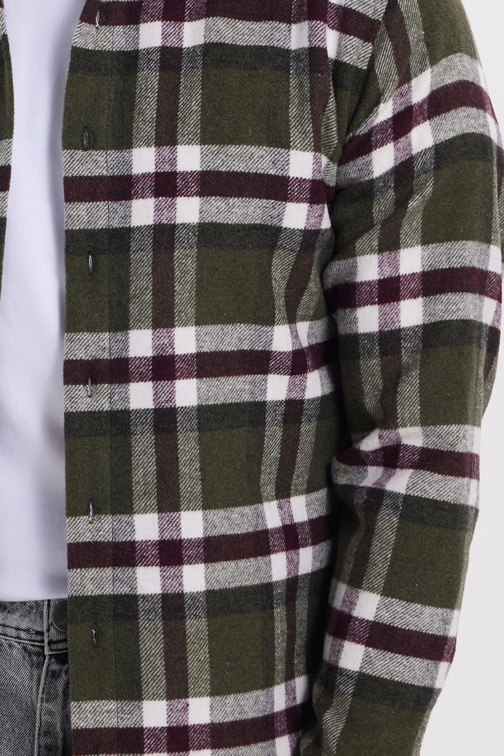 Erkek Slim Fit Dar Kesim Kareli Kışlık Oduncu Gömlek