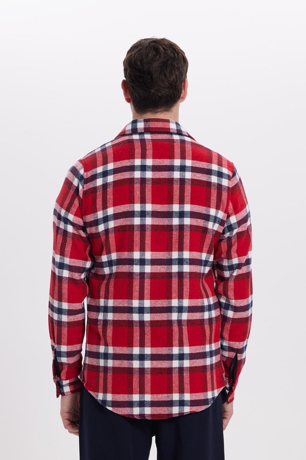 Erkek Slim Fit Dar Kesim Kareli Kışlık Oduncu Gömlek