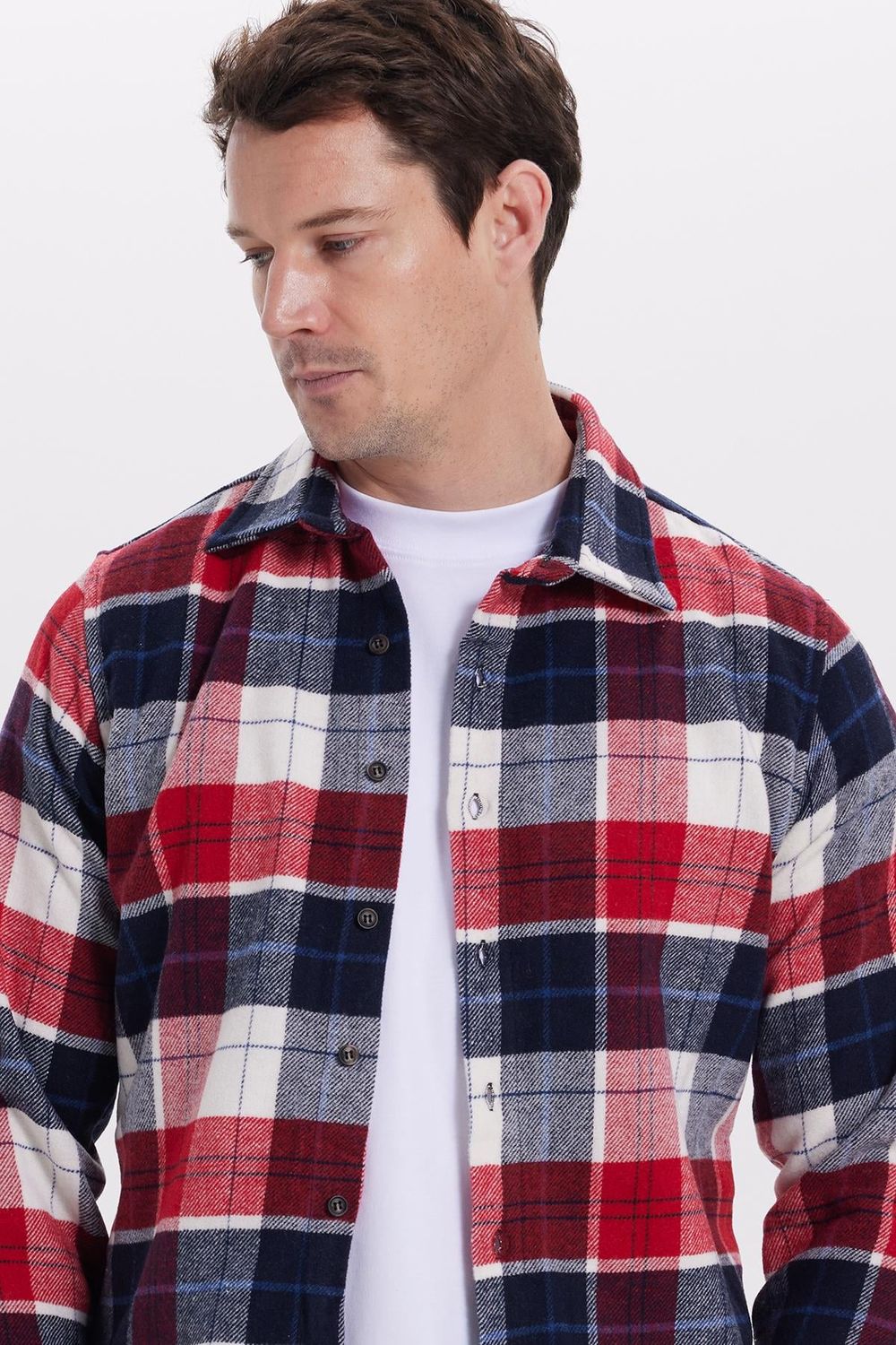 Erkek Slim Fit Dar Kesim Kareli Kışlık Oduncu Gömlek