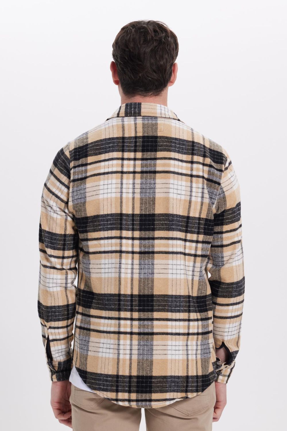 Erkek Slim Fit Dar Kesim Kareli Kışlık Oduncu Gömlek