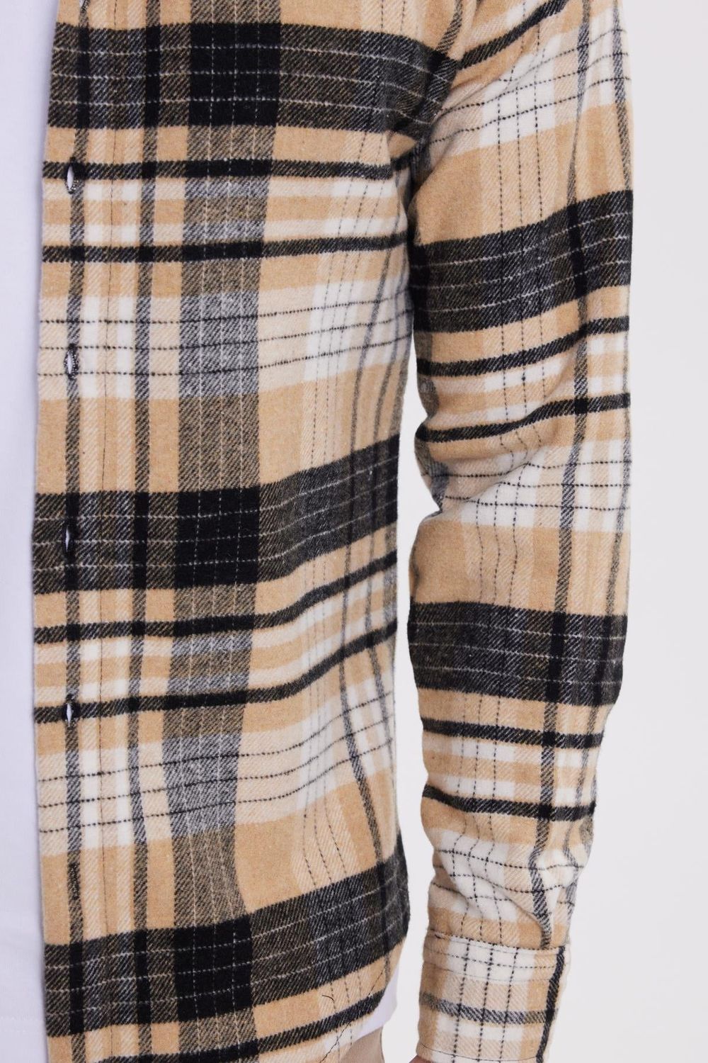 Erkek Slim Fit Dar Kesim Kareli Kışlık Oduncu Gömlek