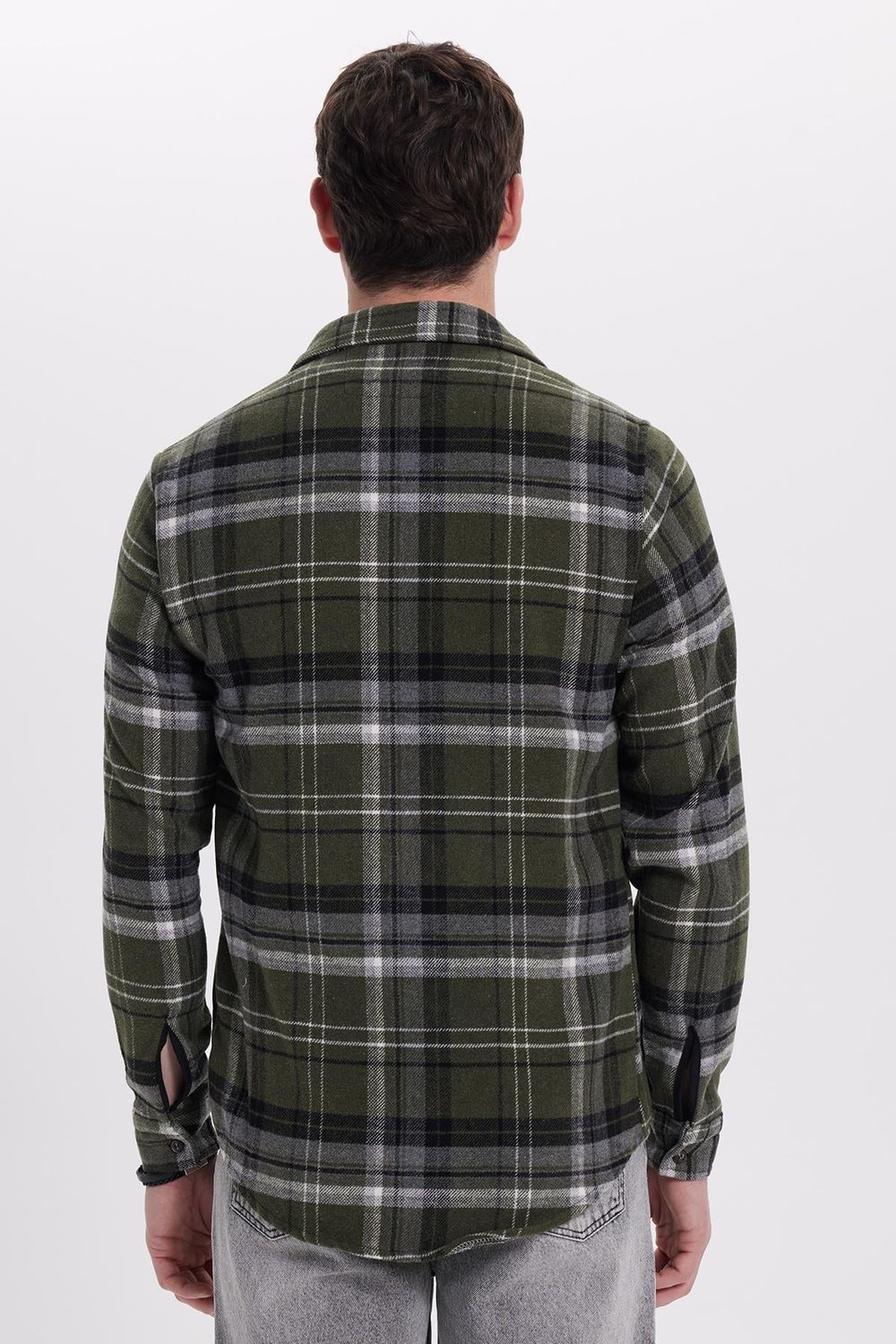Erkek Slim Fit Dar Kesim Kareli Kışlık Oduncu Gömlek