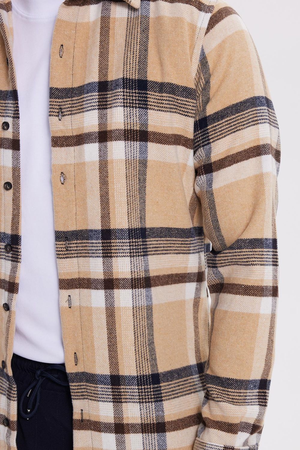 Erkek Slim Fit Dar Kesim Kareli Kışlık Oduncu Gömlek