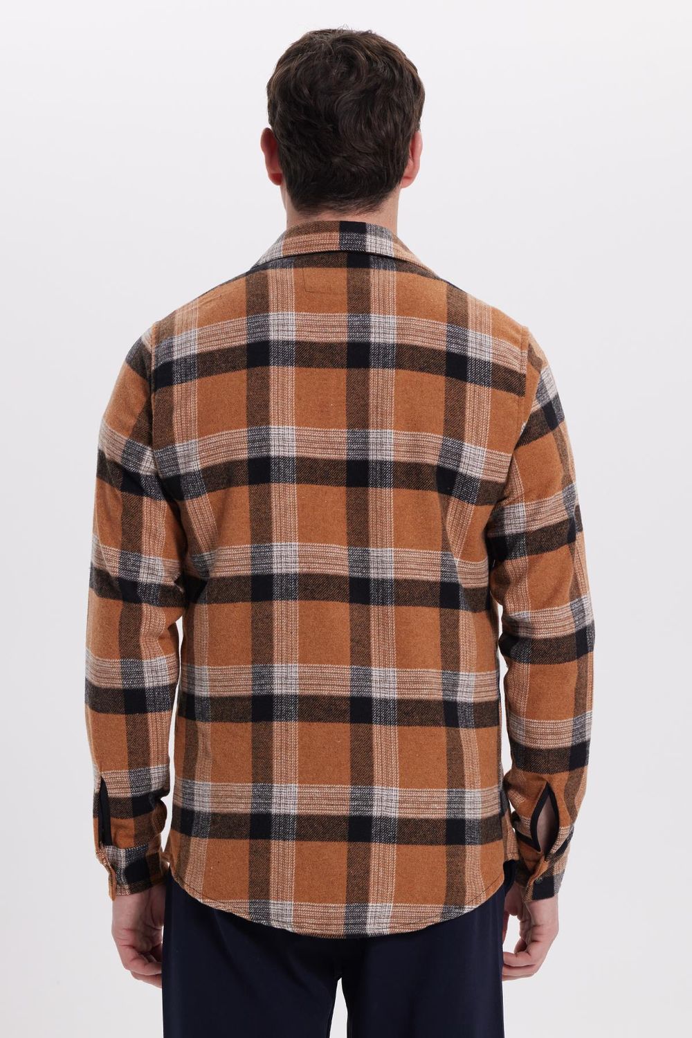 Erkek Slim Fit Dar Kesim Kareli Kışlık Oduncu Gömlek