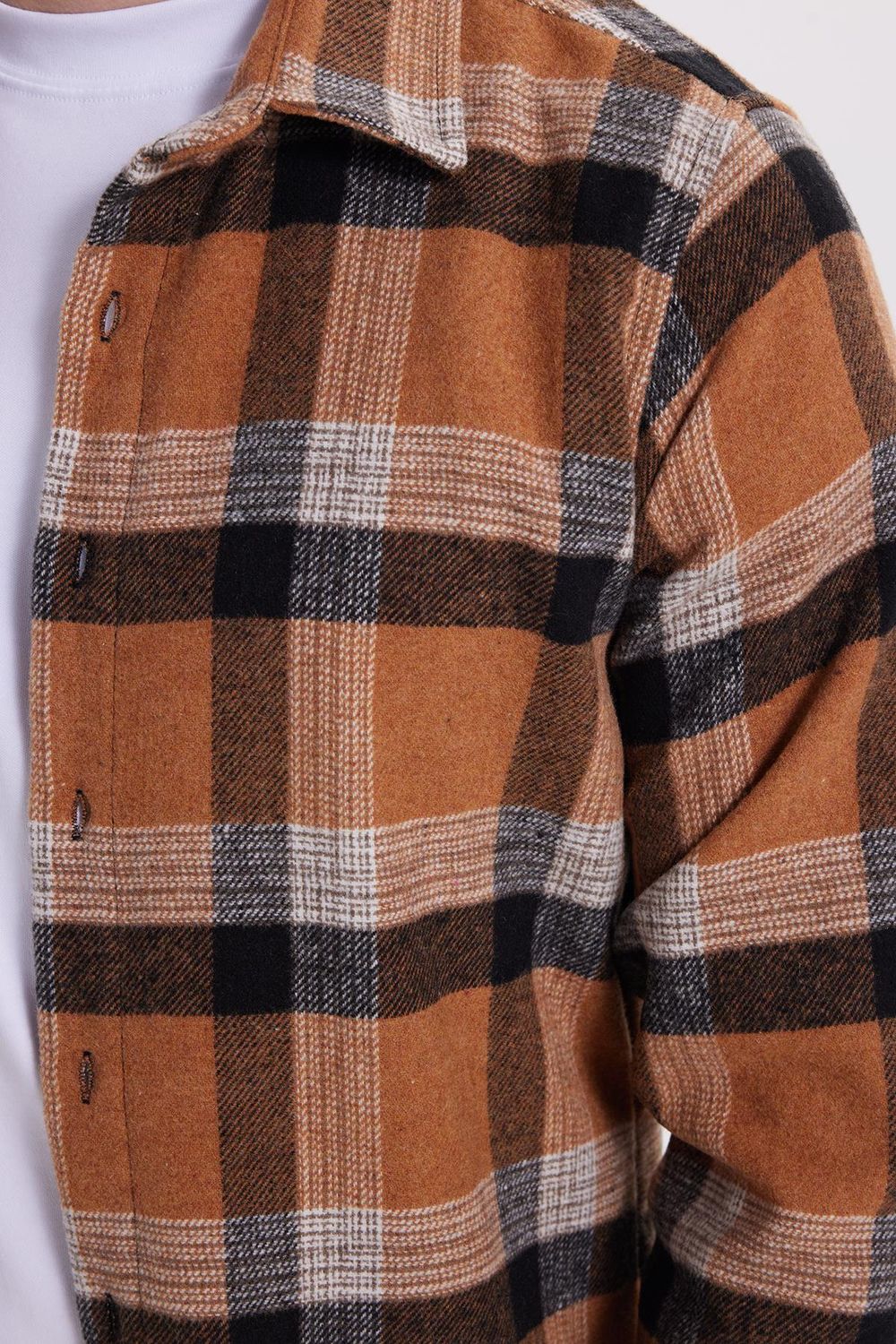 Erkek Slim Fit Dar Kesim Kareli Kışlık Oduncu Gömlek