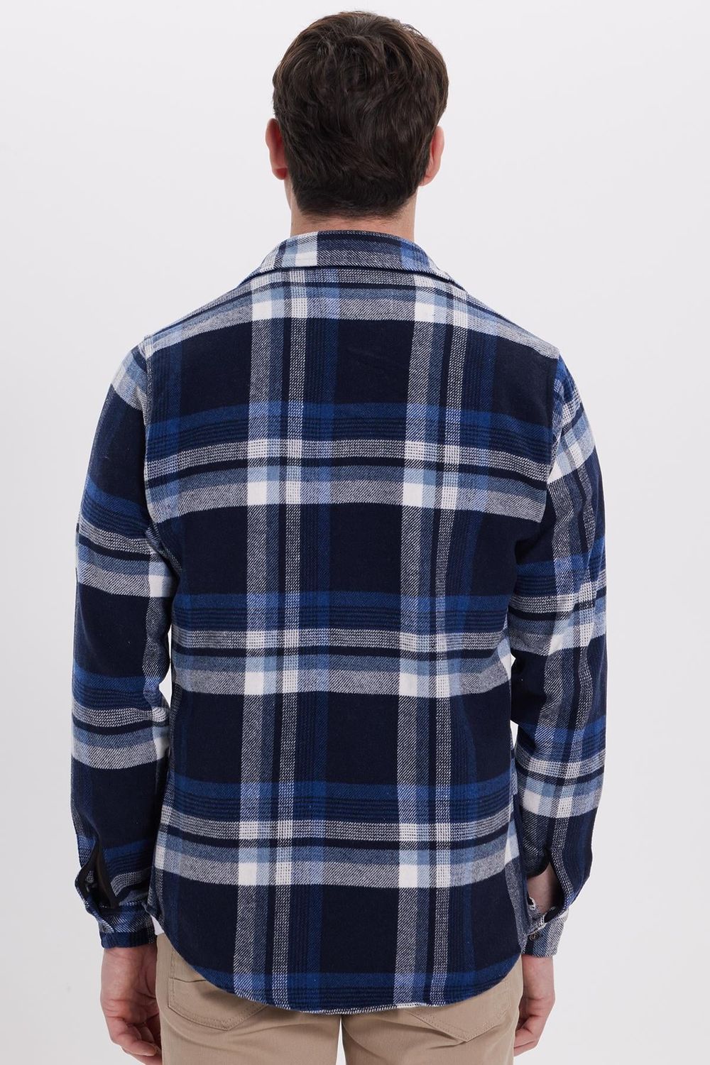Erkek Slim Fit Dar Kesim Kareli Kışlık Oduncu Gömlek