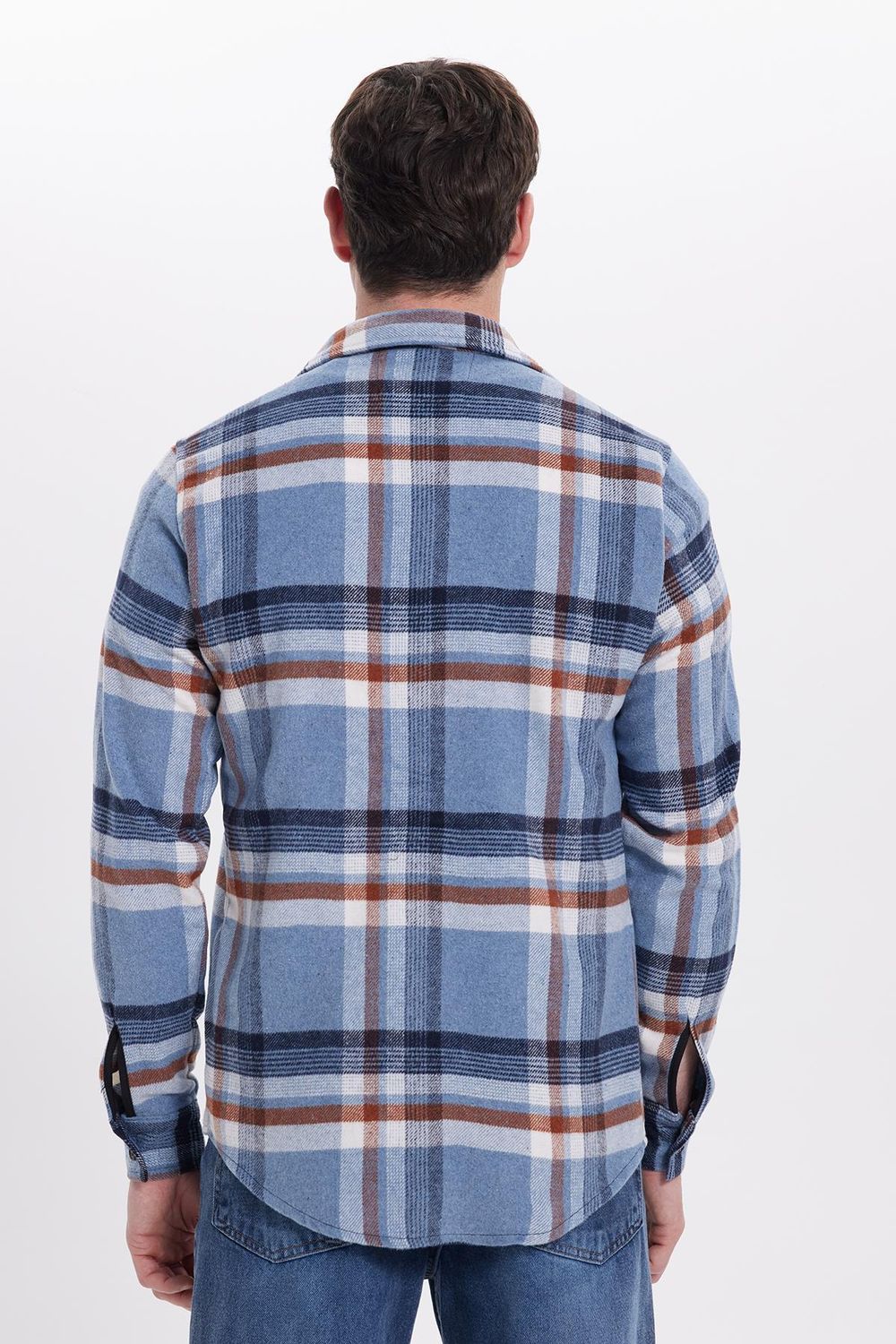 Erkek Slim Fit Dar Kesim Kareli Kışlık Oduncu Gömlek