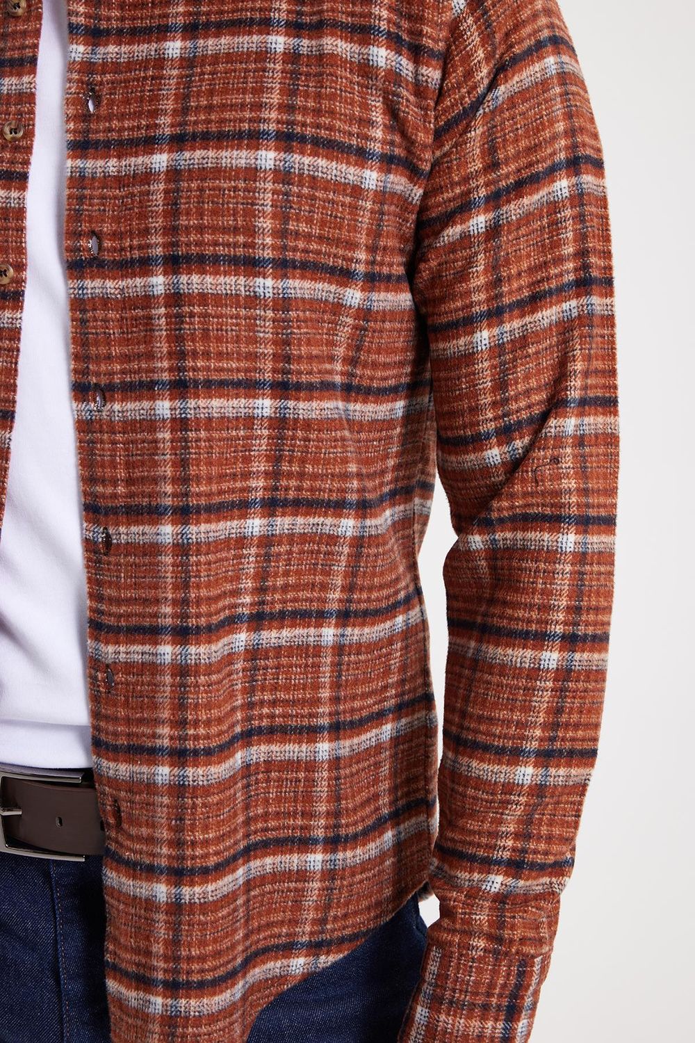 Erkek Slim Fit Dar Kesim Kareli Kışlık Oduncu Gömlek