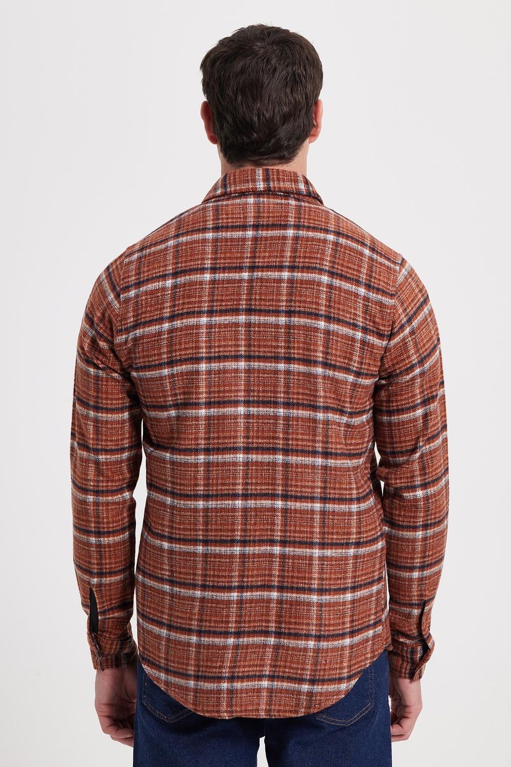 Erkek Slim Fit Dar Kesim Kareli Kışlık Oduncu Gömlek