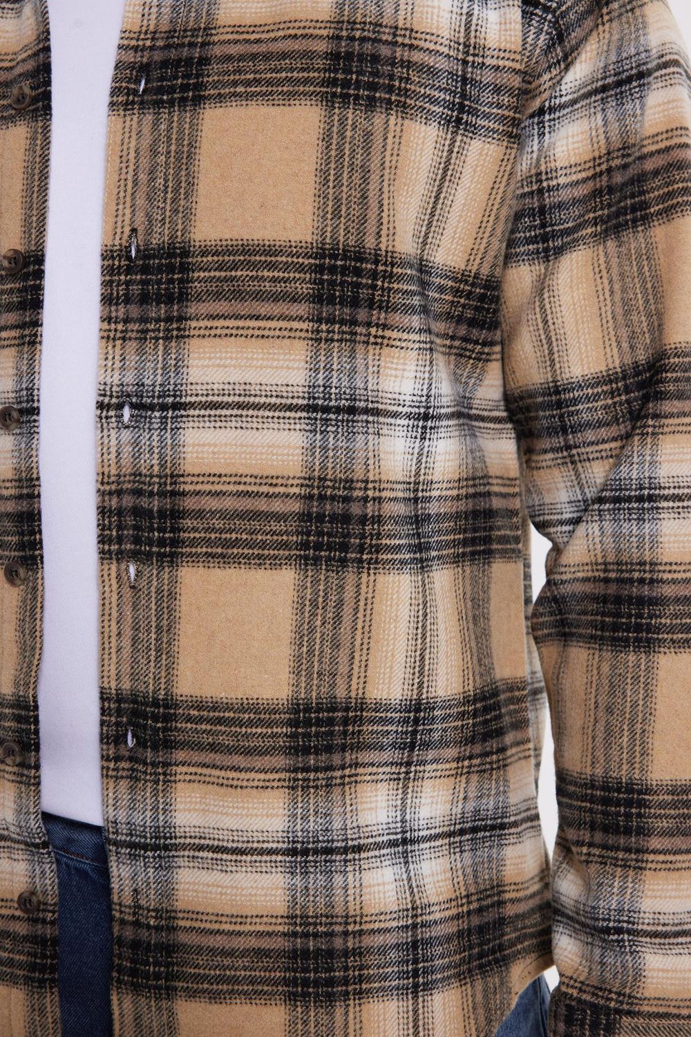 Erkek Slim Fit Dar Kesim Kareli Kışlık Oduncu Gömlek