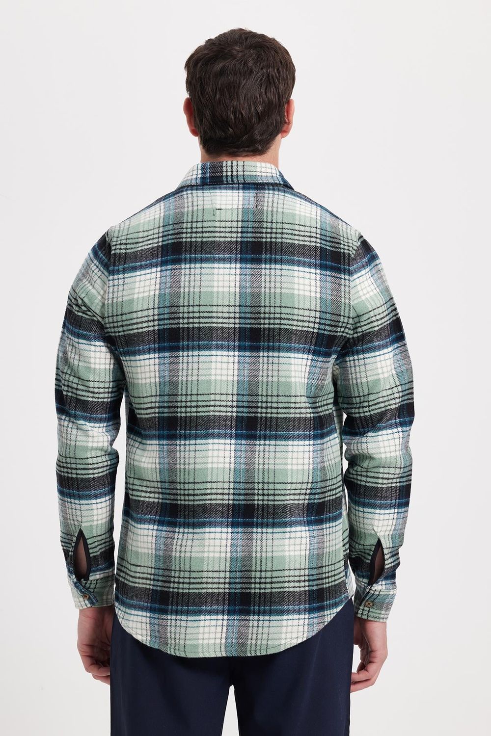 Erkek Slim Fit Dar Kesim Kareli Kışlık Oduncu Gömlek