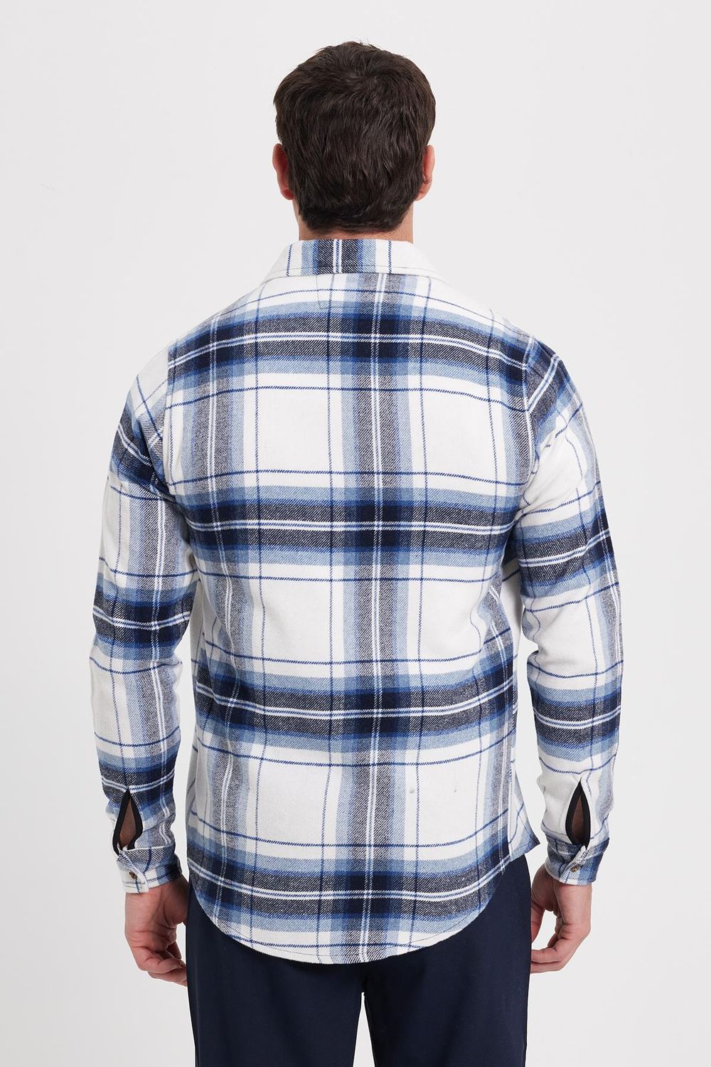 Erkek Slim Fit Dar Kesim Kareli Kışlık Oduncu Gömlek