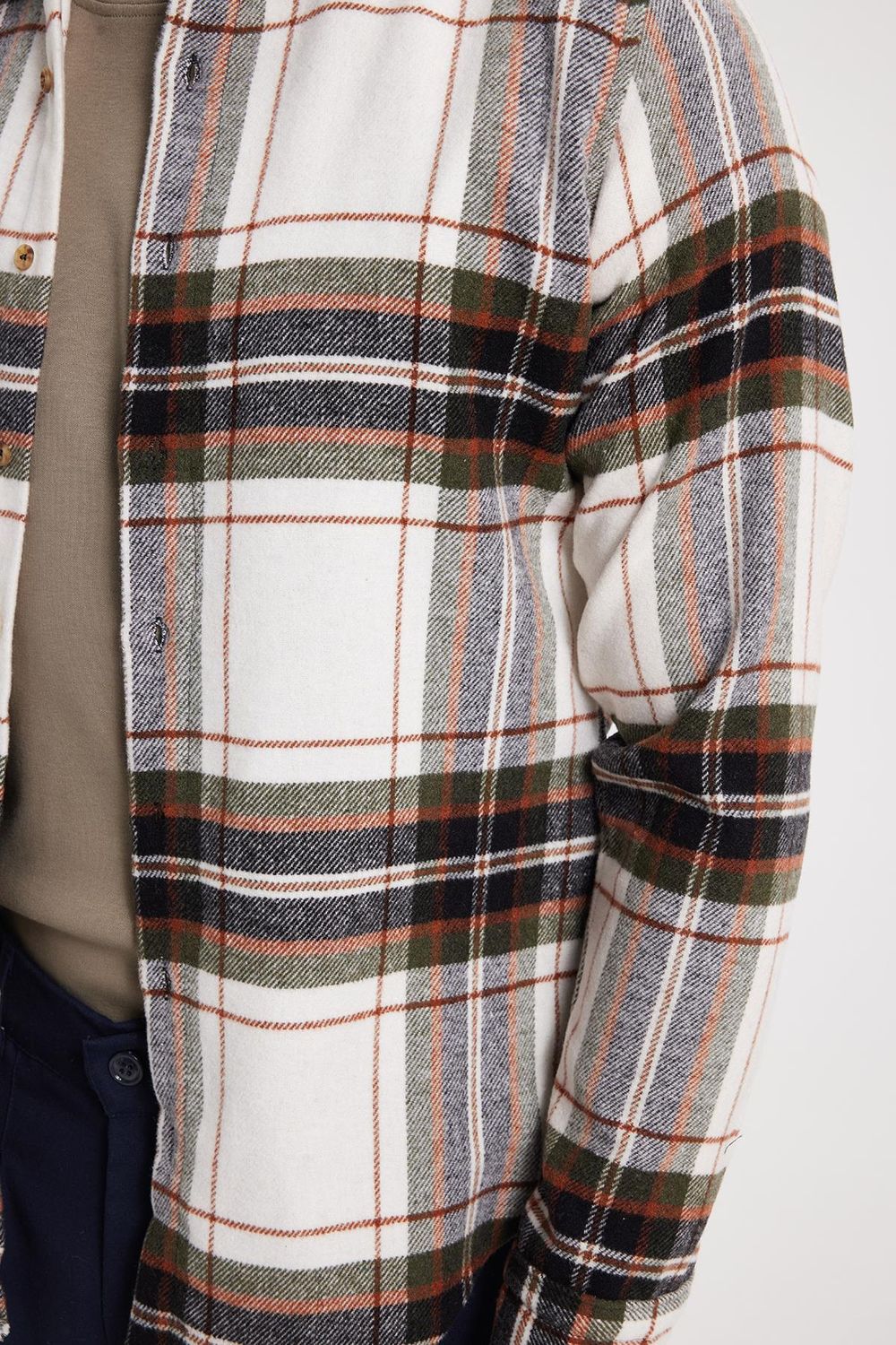 Erkek Slim Fit Dar Kesim Kareli Kışlık Oduncu Gömlek