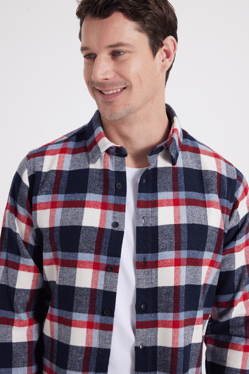 Erkek Slim Fit Dar Kesim Kareli Kışlık Oduncu Gömlek
