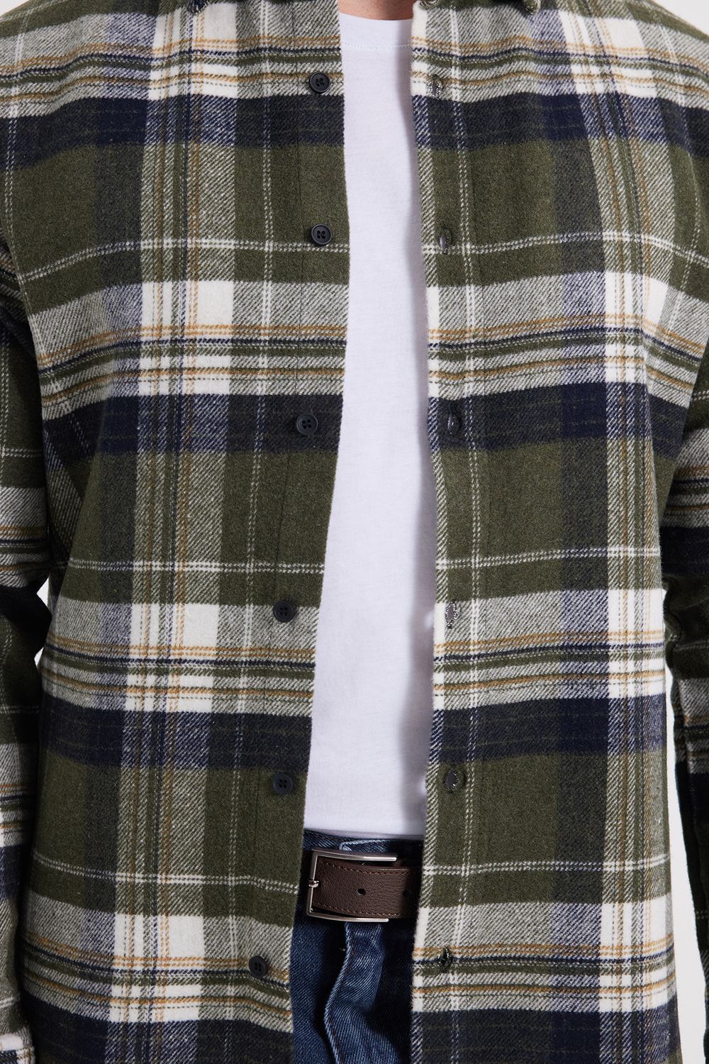 Erkek Slim Fit Dar Kesim Kareli Kışlık Oduncu Gömlek