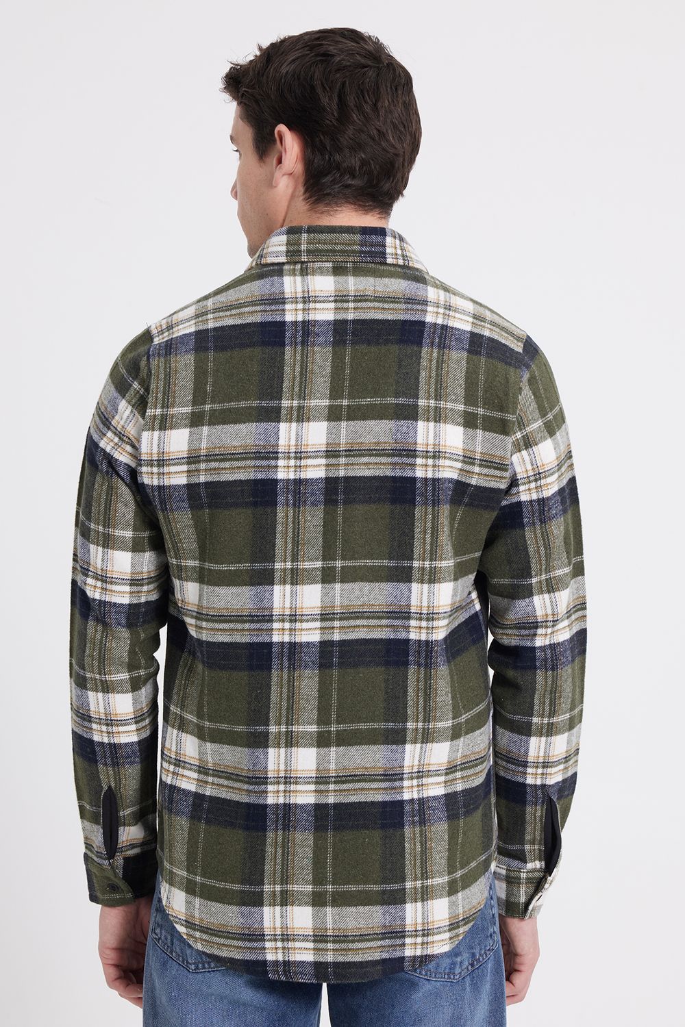 Erkek Slim Fit Dar Kesim Kareli Kışlık Oduncu Gömlek