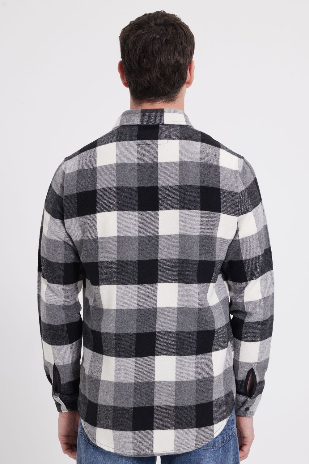 Erkek Slim Fit Dar Kesim Kareli Kışlık Oduncu Gömlek