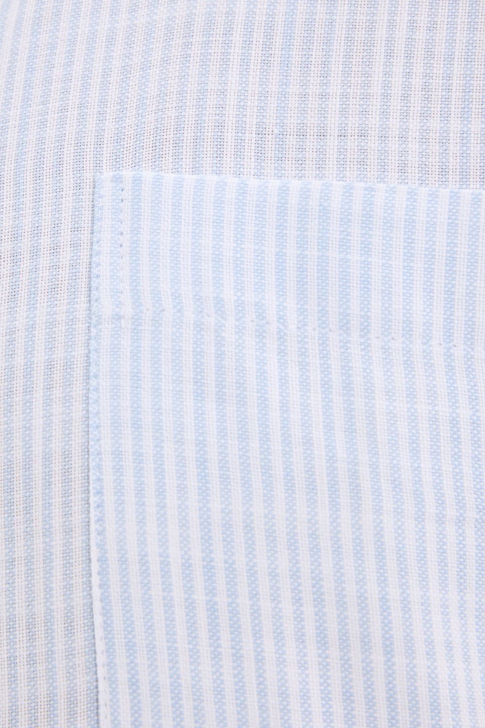 Erkek Slim Fit Dar Kesim %100 Pamuk Düğmeli Yaka Çizgili Uzun Kollu Cepli Keten Efektli Mavi Gömlek