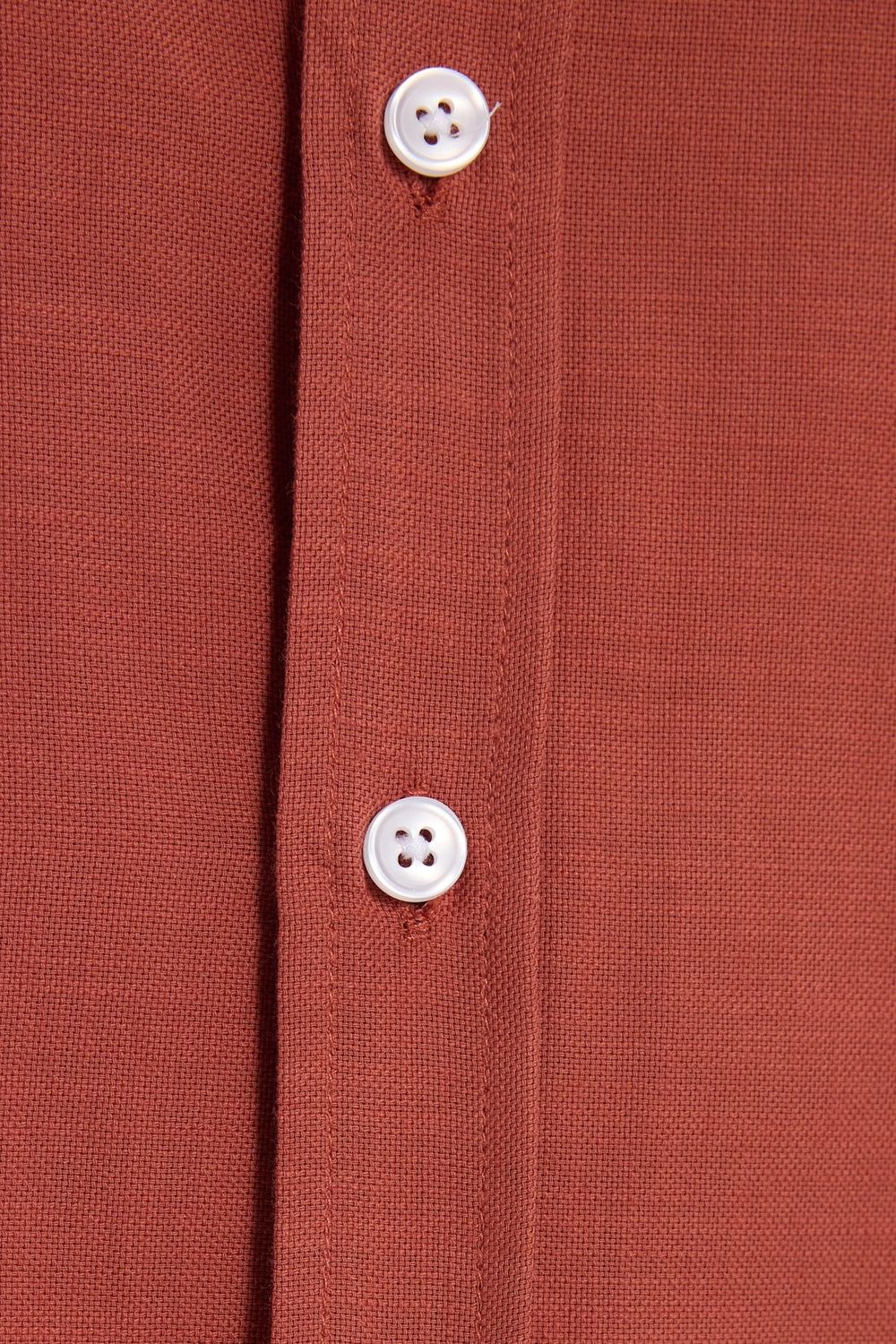 Erkek Slim Fit Dar Kesim %100 Pamuk Düğmeli Yaka Flam Keten Turuncu Gömlek