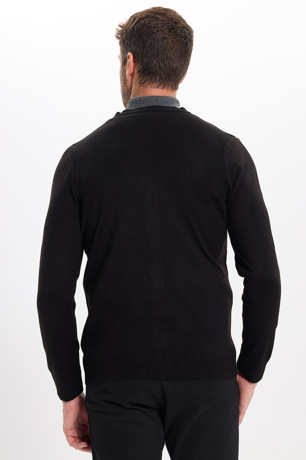 Slim Fit Dar Kesim Düğmeli Düz Tüylenmeyen Yumuşak Dokulu Erkek Hırka