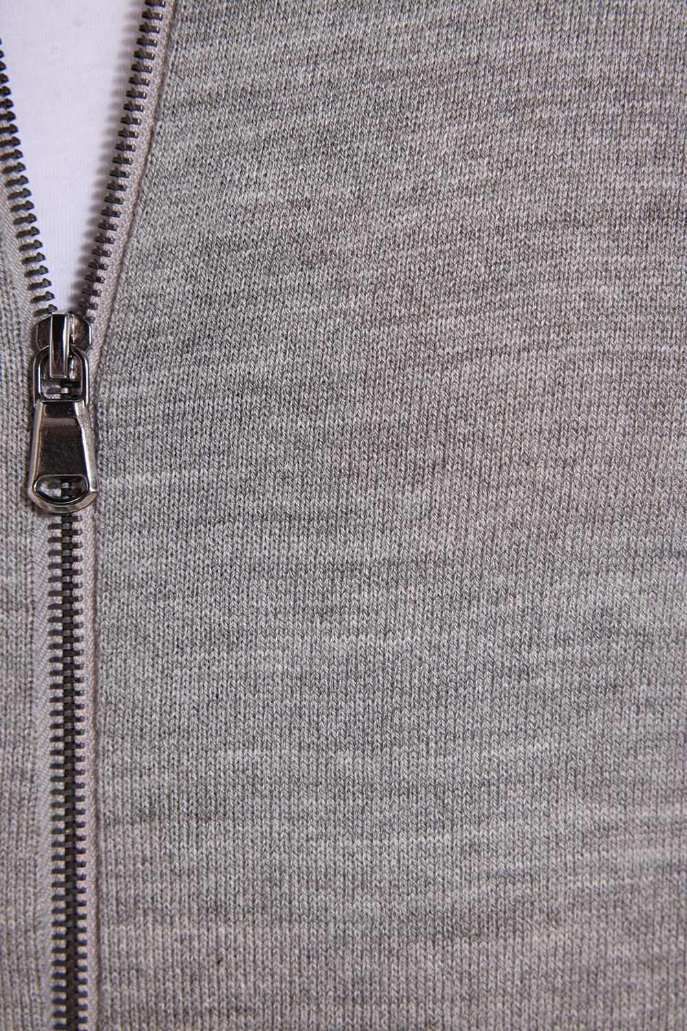 Erkek Slim Fit Dar Kesim Açık Gri Dik Yaka Fermuarlı Düz Hırka