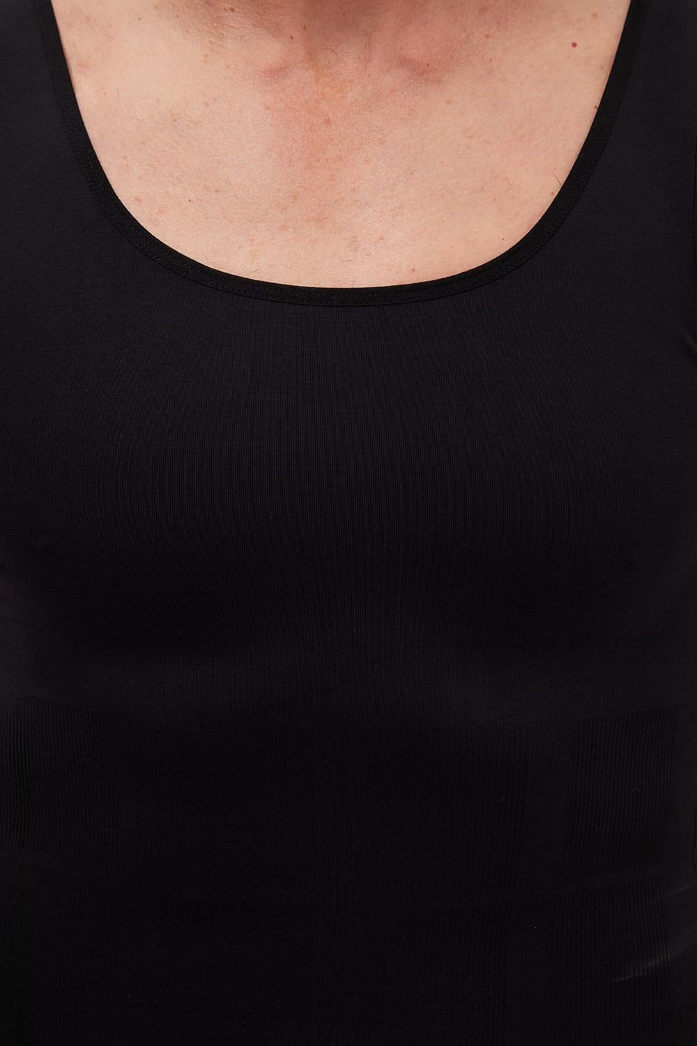 Erkek Süper Slim Fit Extra Dar Kesim Lastikli Siyah Atlet Korse