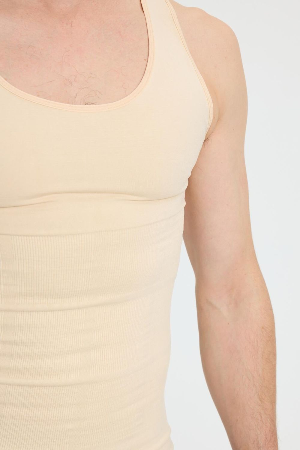 Erkek Süper Slim Fit Extra Dar Kesim Lastikli Siyah Atlet Korse
