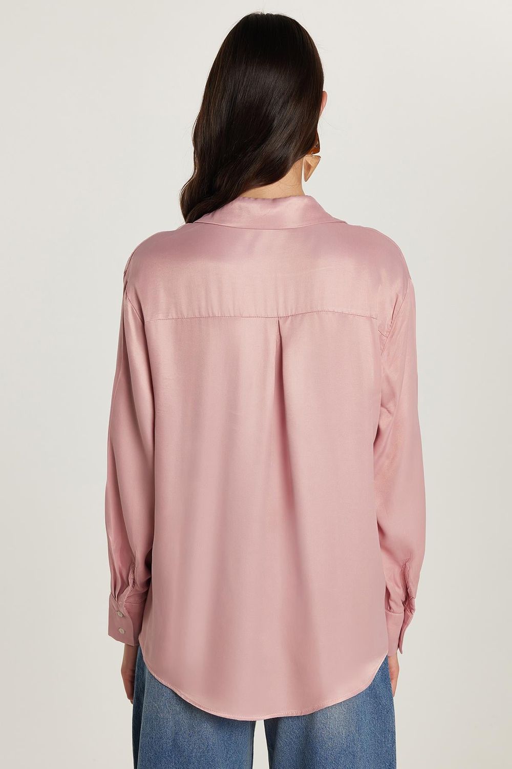 Kadın Slim Fit Dar Kesim Gül Kurusu Rengi Gömlek