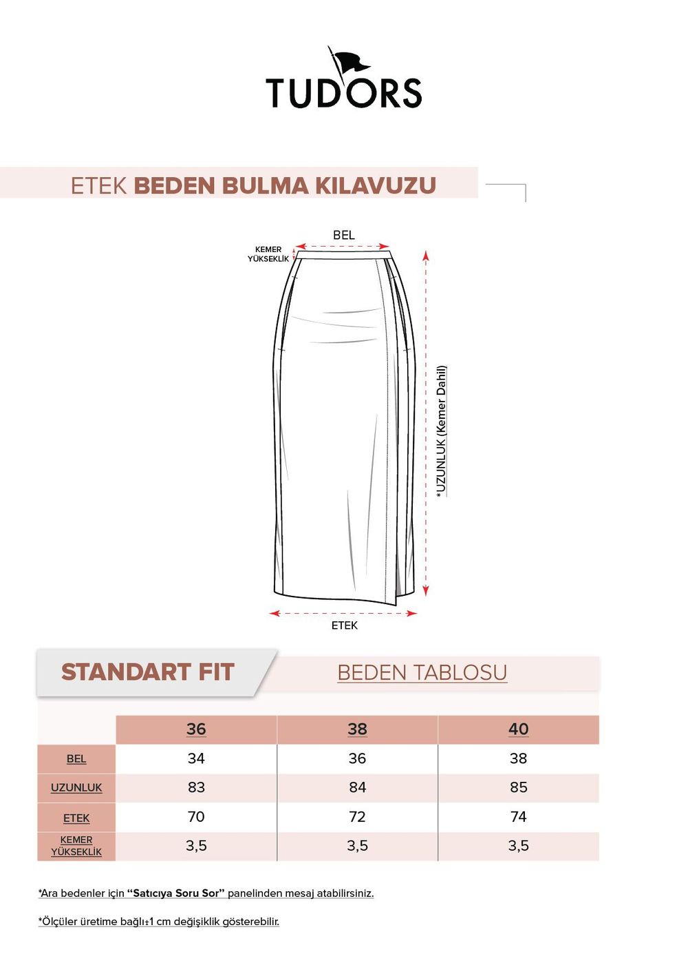 Kadın Standart Fit Düğmeli Viskon Lastikli Baskılı Midi Boy Etek