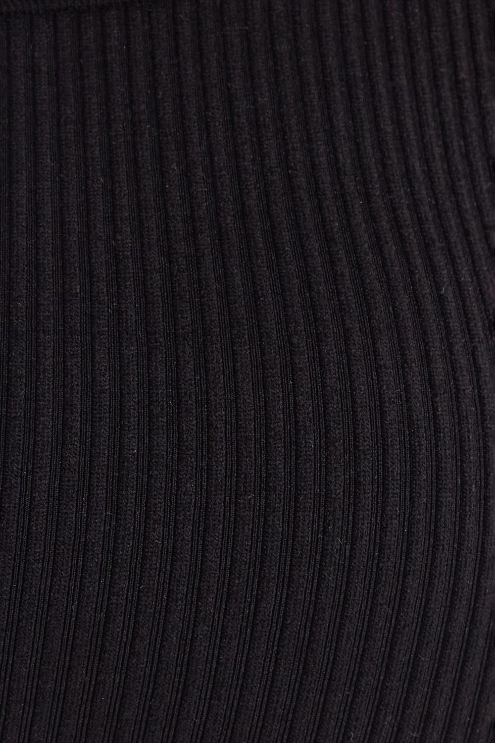 Kadın Slim Fit Dar Kesim İnce Askılı U Yaka Siyah Crop Atlet