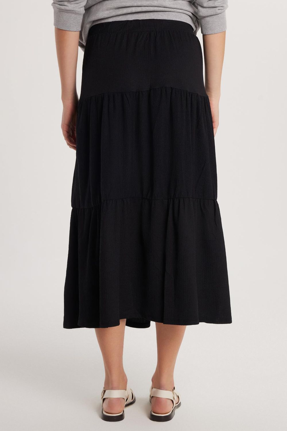 Kadın Regular Fit Pamuklu Düz Siyah Etek