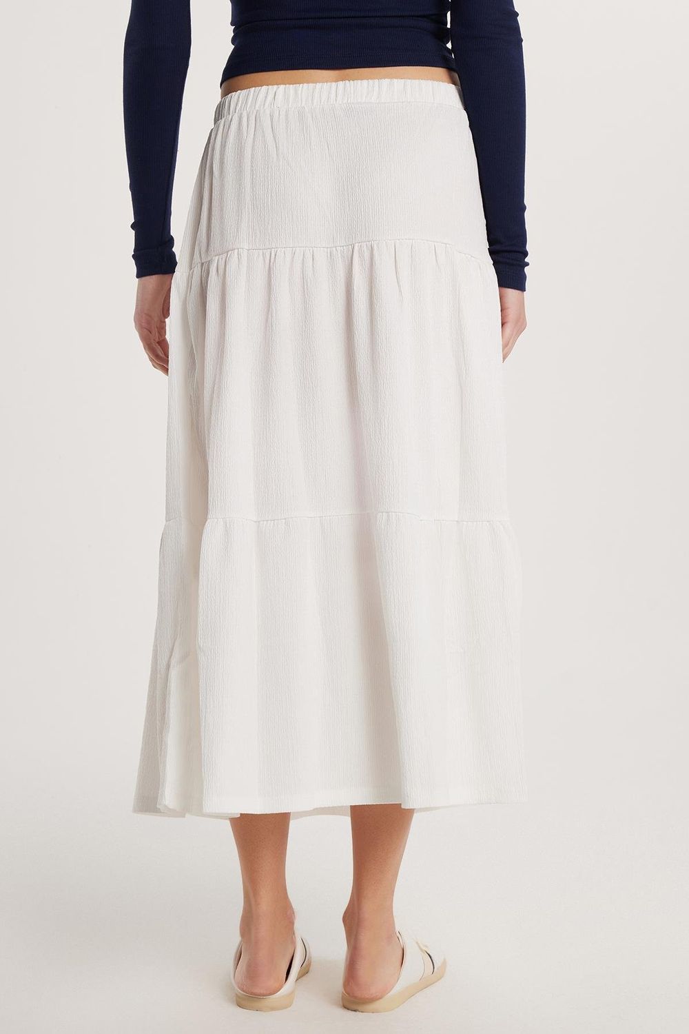 Kadın Regular Fit Pamuklu Düz Ekru Etek