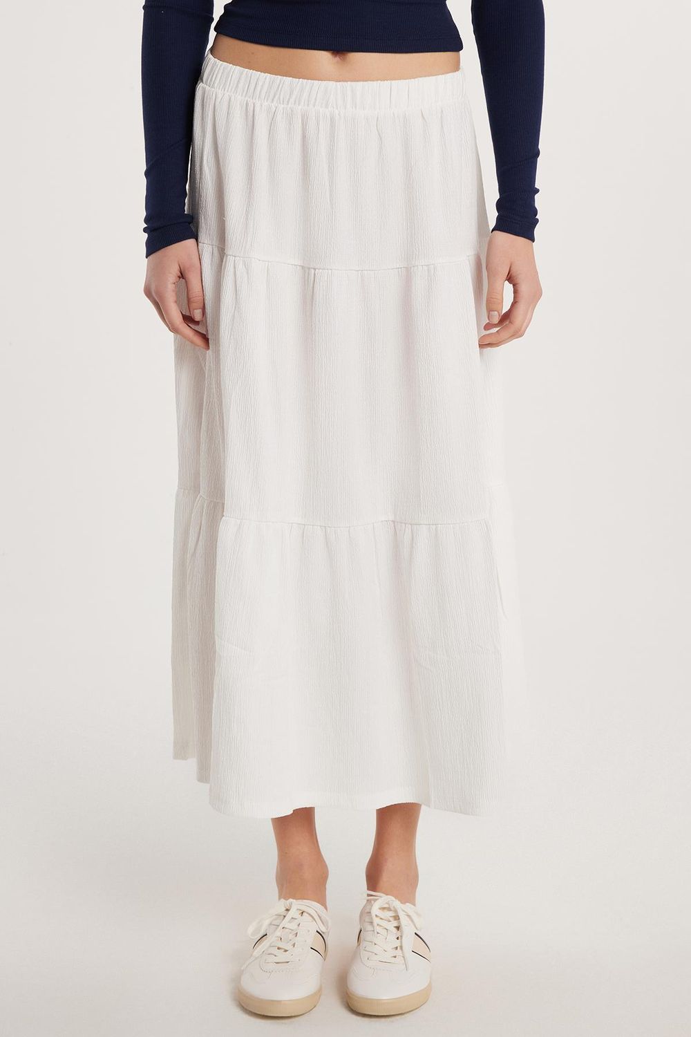 Kadın Regular Fit Pamuklu Düz Ekru Etek