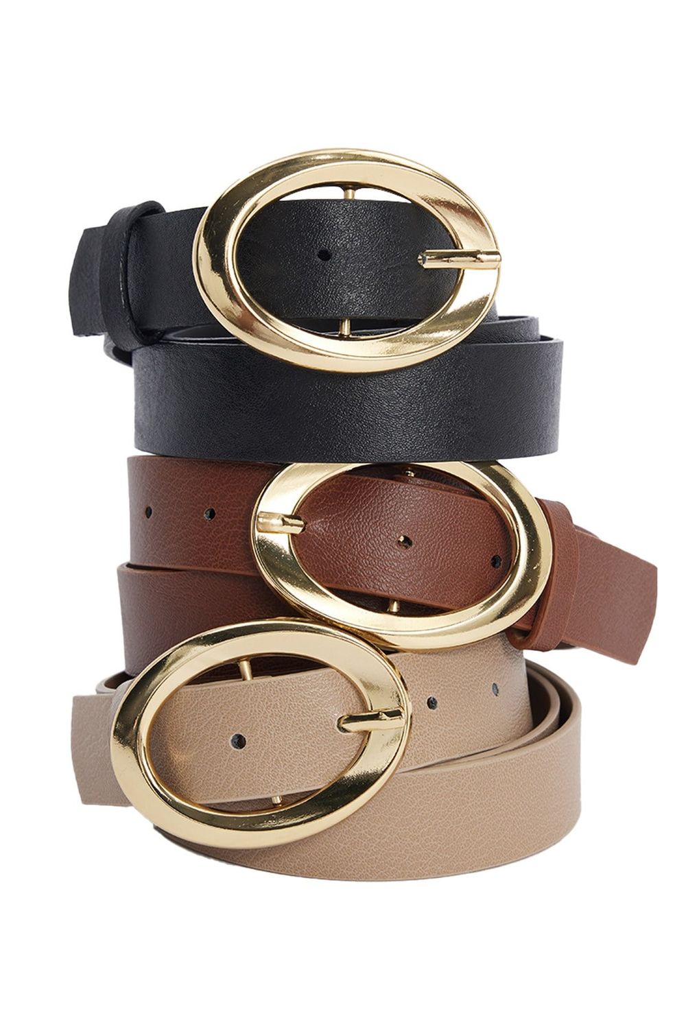 WOMAN BELT ARTIFICIAL LEATHER THREE PIECES 3,5 CM - KEMER