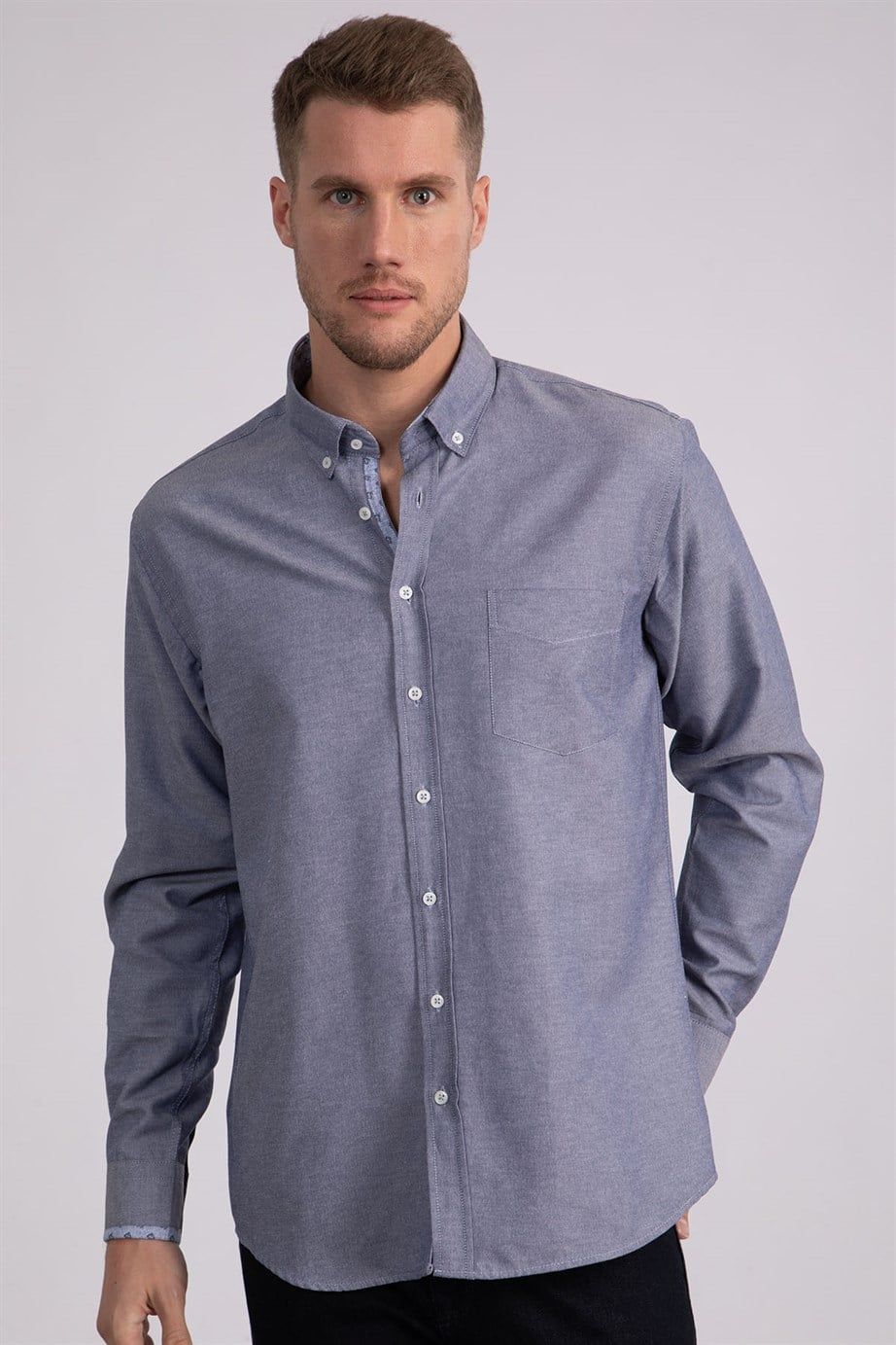 Klasik Fit Rahat Kesim Poplin Oxford Erkek Gömlek