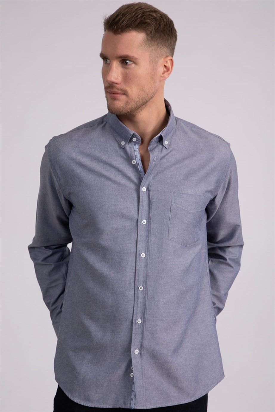 Klasik Fit Rahat Kesim Poplin Oxford Erkek Gömlek