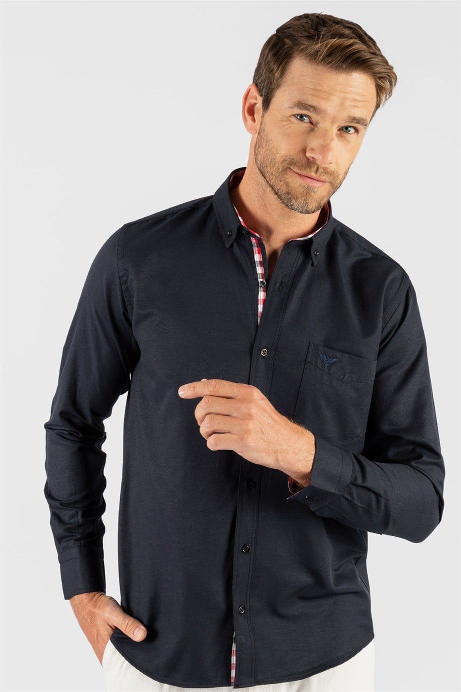 Klasik Fit Rahat Kesim Poplin Oxford Erkek Gömlek