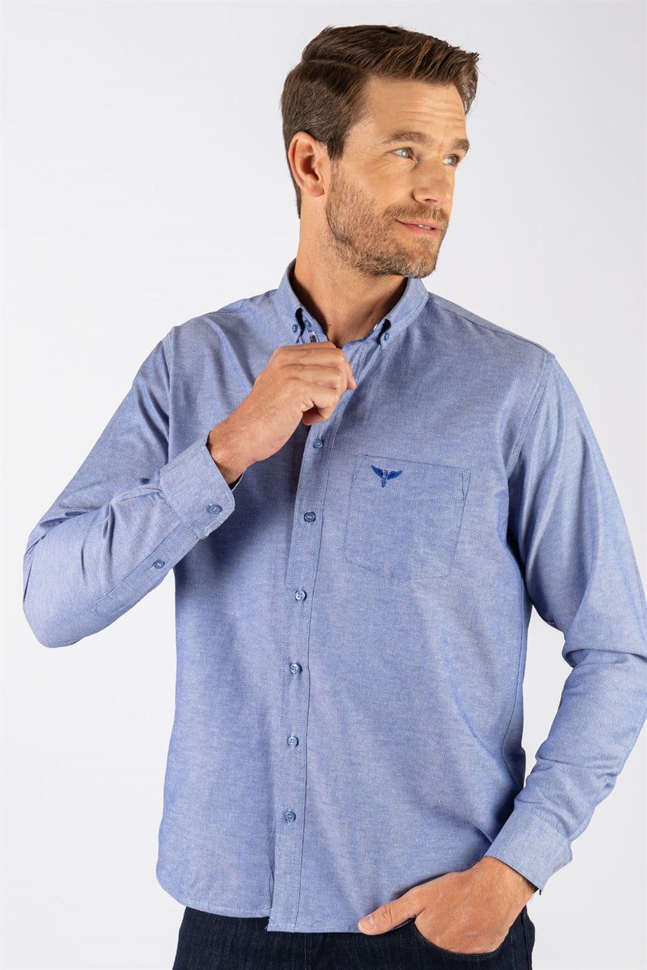 Klasik Fit Rahat Kesim Poplin Oxford Erkek Gömlek