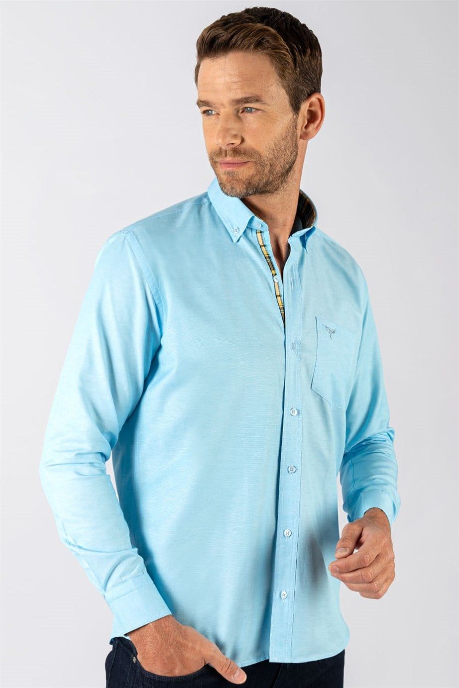Klasik Fit Rahat Kesim Poplin Oxford Erkek Gömlek
