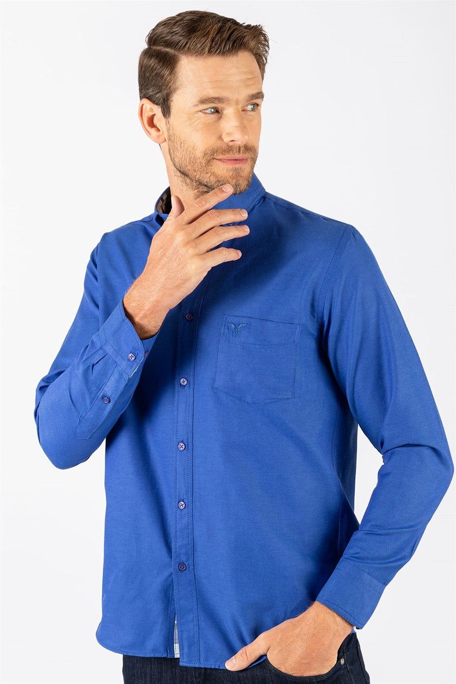 Klasik Fit Rahat Kesim Poplin Oxford Erkek Gömlek