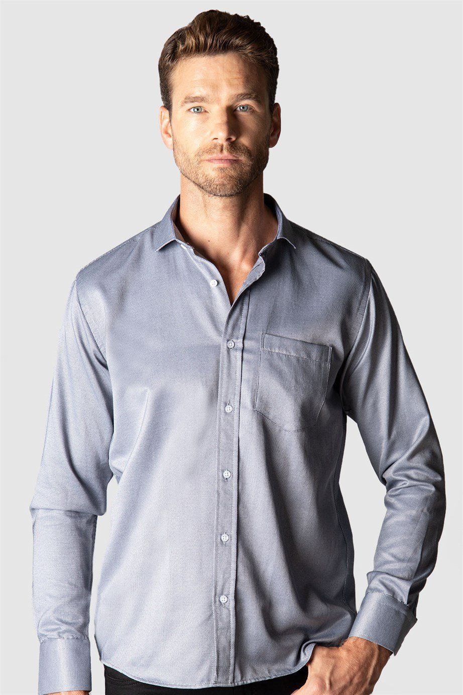 Klasik Fit Desenli Erkek Gömlek