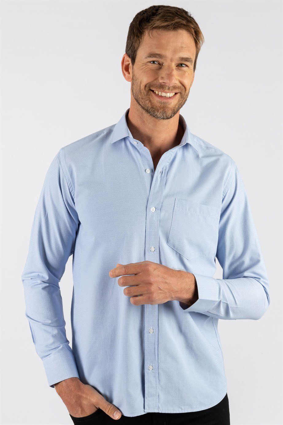 Klasik Fit Desenli Erkek Gömlek